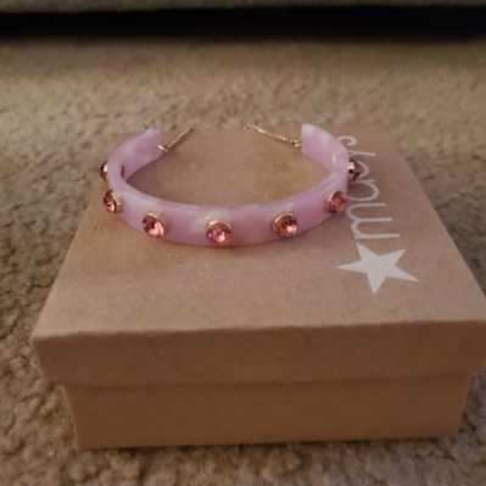 Pink Stone Resin Slider Bracelet